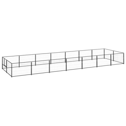 Padoc pentru câini - negru - 14 m² - oțel