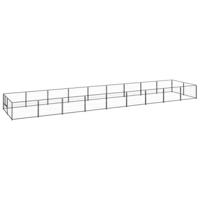 Padoc pentru câini - negru - 18 m² - oțel