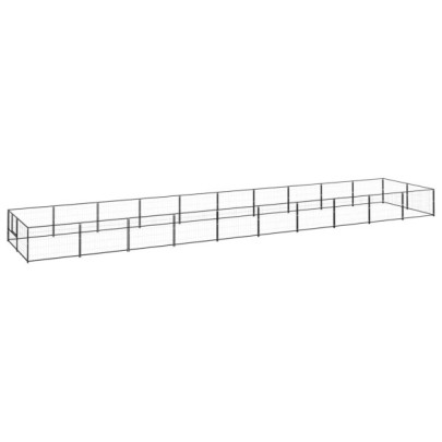 Padoc pentru câini - negru - 20 m² - oțel