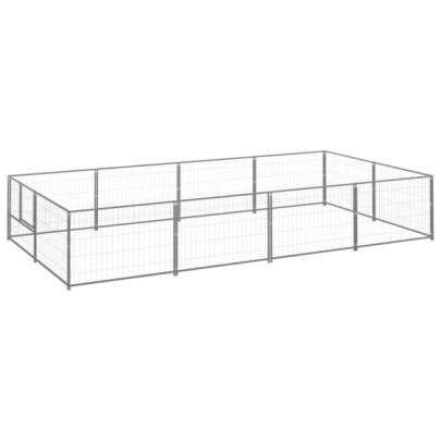 Padoc pentru câini - argintiu - 8 m² - oțel