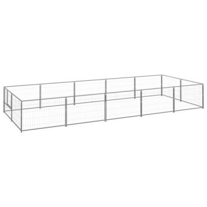 Padoc pentru câini - argintiu - 10 m² - oțel