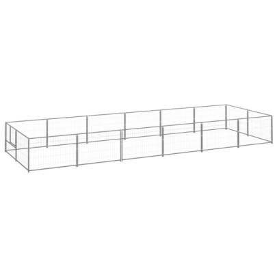 Padoc pentru câini - argintiu - 12 m² - oțel