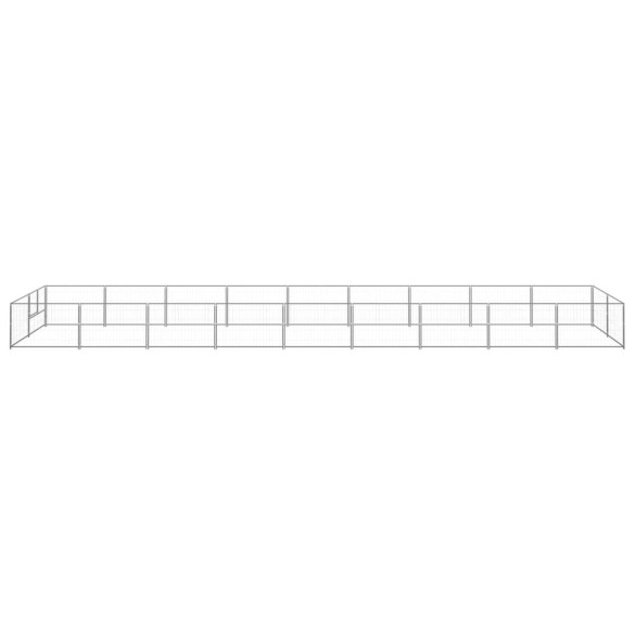 Padoc Câini 18m² Argintiu - Oțel Rezistent | Livrare Gratuită