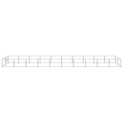 Padoc Câini 20m² - Oțel Argintiu | Livrare Gratuită