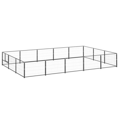 Padoc pentru câini - negru - 15 m² - oțel