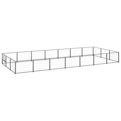 Padoc pentru câini - negru - 21 m² - oțel