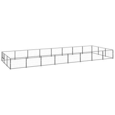 Padoc pentru câini - negru - 24 m² - oțel
