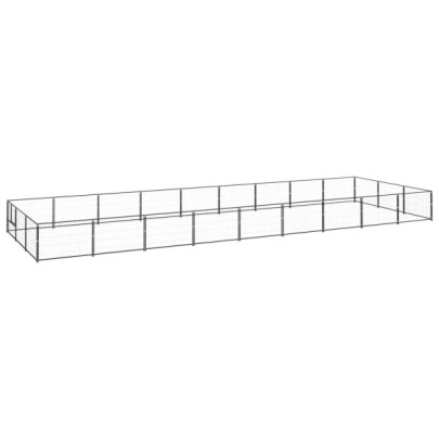Padoc pentru câini - negru - 27 m² - oțel