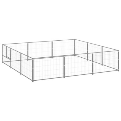 Padoc pentru câini - argintiu - 9 m² - oțel
