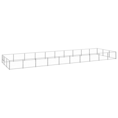 Padoc pentru câini - argintiu - 30 m² - oțel