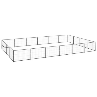Padoc pentru câini - negru - 24 m² - oțel