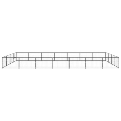 Padoc Câini Negru 28m² Oțel | Livrare Gratuită