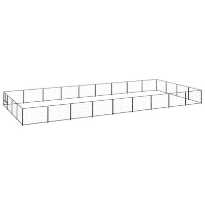 Padoc pentru câini - negru - 36 m² - oțel