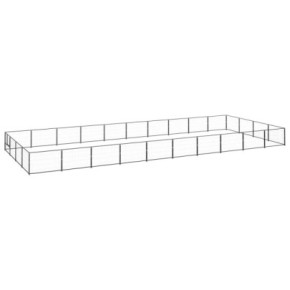 Padoc Câini 40m² Oțel Negru - Livrare Gratuită