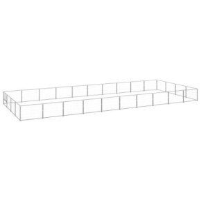 Padoc Câini 40m² Oțel Argintiu - Livrare Gratuită
