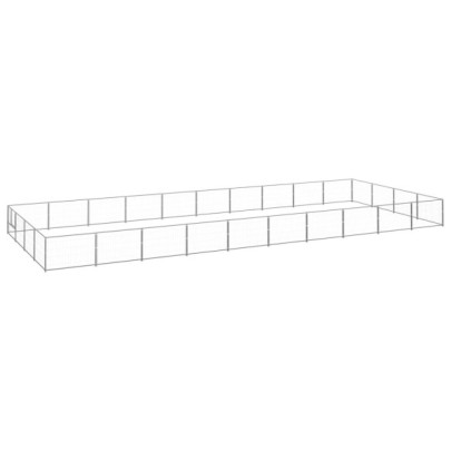 Padoc pentru câini - argintiu - 40 m² - oțel