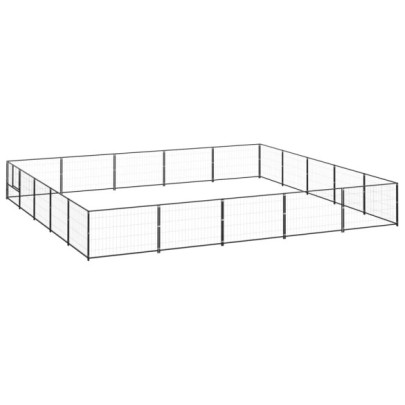 Padoc pentru câini - negru - 25 m² - oțel