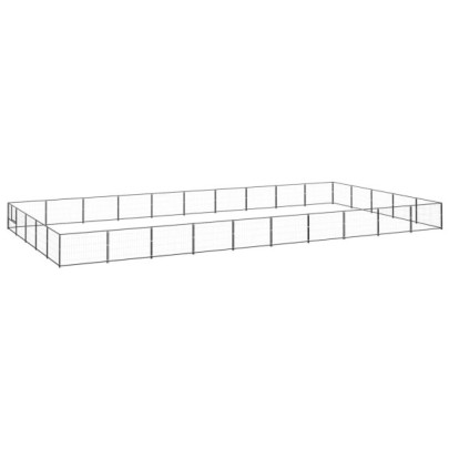 Padoc pentru câini - negru - 50 m² - oțel