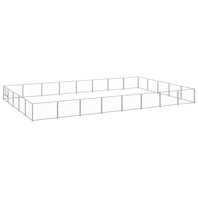 Padoc pentru câini - argintiu - 40 m² - oțel