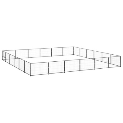 Padoc pentru câini - negru - 36 m² - oțel