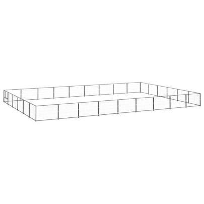 Padoc pentru câini - negru - 54 m² - oțel