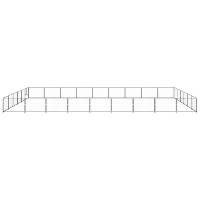 Padoc Câini 54m² Oțel Negru | Livrare Gratuită