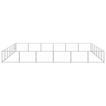 Padoc Câini 36m² - Oțel Argintiu cu Livrare Gratuită