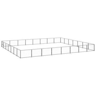 Padoc pentru câini - negru - 56 m² - oțel