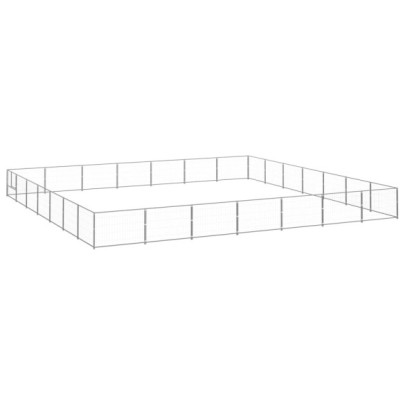 Padoc pentru câini - argintiu - 49 m² - oțel