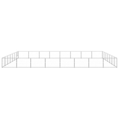 Padoc Câini 56m² - Oțel Argintiu | Livrare Gratuită