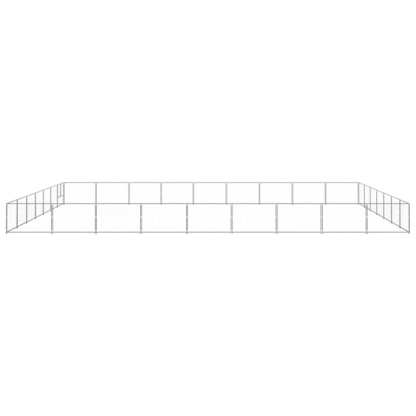 Padoc Câini Argintiu 63m² Oțel | Livrare Gratuită