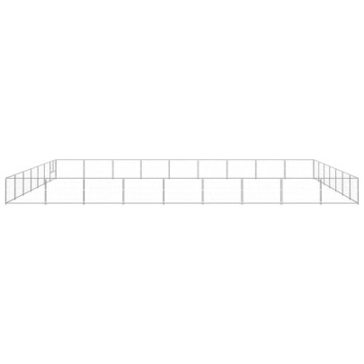Padoc Câini Argintiu 63m² Oțel | Livrare Gratuită