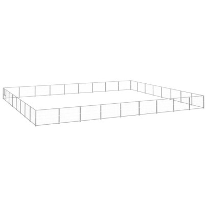 Padoc pentru câini - argintiu - 72 m² - oțel