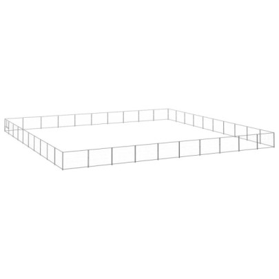 Padoc pentru câini - argintiu - 100 m² - oțel