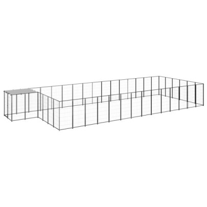 Padoc pentru câini - negru - 26,62 m² - oțel