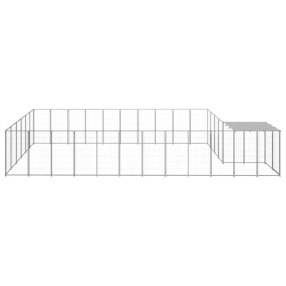 Padoc Câini 19,36 m² - Oțel Rezistent cu Acoperiș