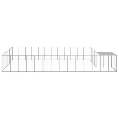 Padoc Câini 23m² - Oțel Rezistent cu Acoperiș - Livrare Gratis