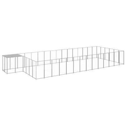 Padoc pentru câini - argintiu - 26,62 m² - oțel