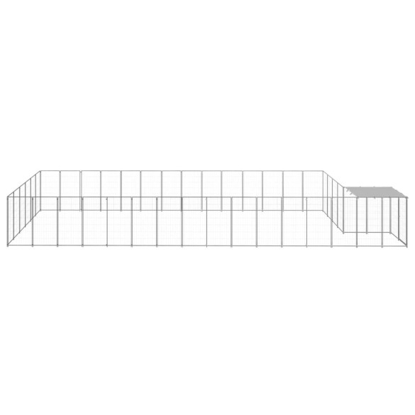 Padoc Câini Mare 26,62 m² - Oțel cu Acoperiș