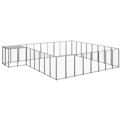 Padoc pentru câini - negru - 20,57 m² - oțel