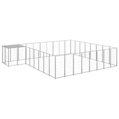 Padoc pentru câini - argintiu - 20,57 m² - oțel