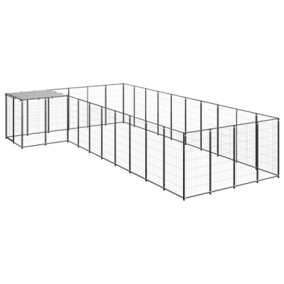 Padoc pentru câini - negru - 13,31 m² - oțel