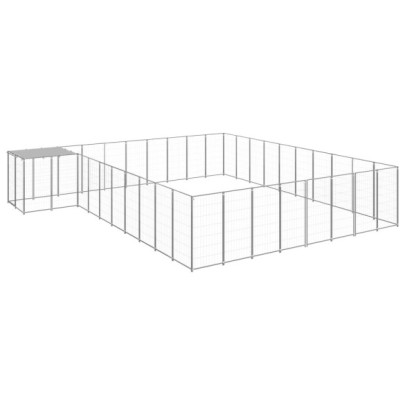 Padoc pentru câini - argintiu - 25,41 m² - oțel