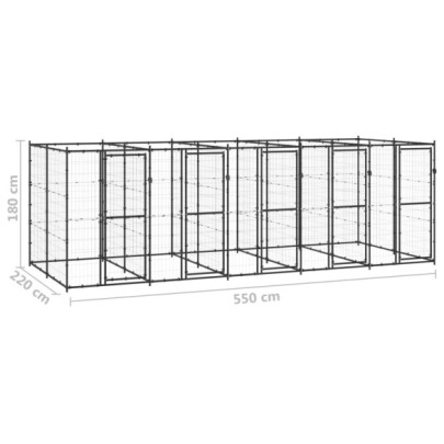 Padoc Câini Exterior 12m² Oțel | Livrare Gratuită