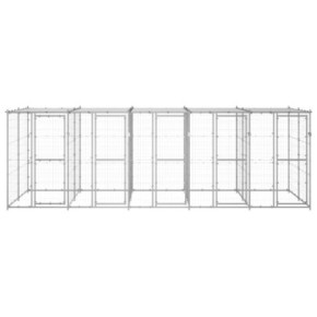 Padoc Câini Exterior cu Acoperiș 12,1 m² - Oțel Zincat 2