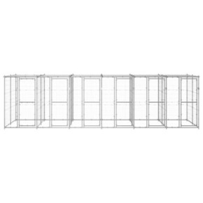 Padoc Câini Exterior cu Acoperiș - 14,52 m² - Oțel Zincat 2