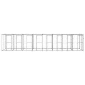 Padoc Câini Exterior cu Acoperiș 19,36 m² - Oțel Galvanizat 2