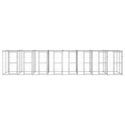 Padoc Câini Exterior cu Acoperiș 19,36 m² - Oțel Galvanizat