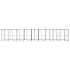 Padoc Câini Exterior cu Acoperiș - Oțel Galvanizat 2