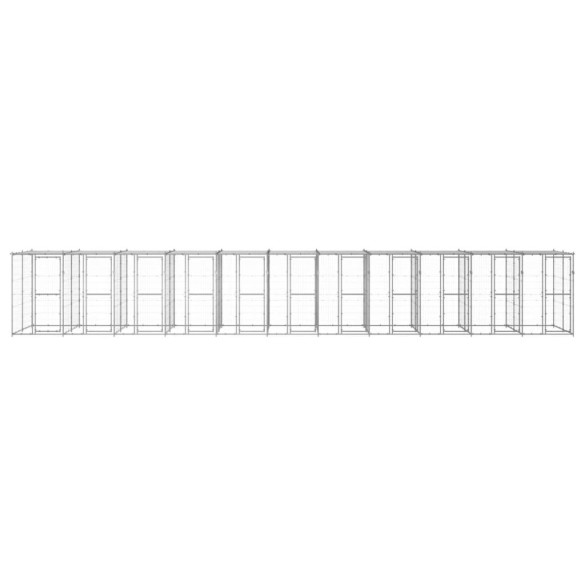 Padoc Câini Exterior cu Acoperiș 26,62 m² - Oțel Galvanizat